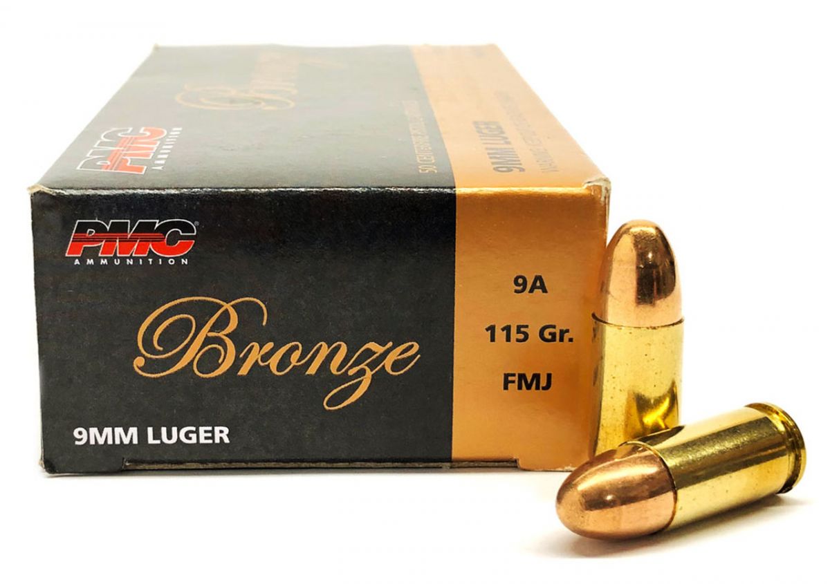 PMC 9MM Target 115 Grain Full Metal Jacket 50rd box - Brass Casing
