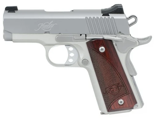 Kimber Stainless Ultra Carry II 9mm Pistol - 8 Rounds | 3" Barrel | Wood Grips | Stainless/Silver | 3-Dot Sights