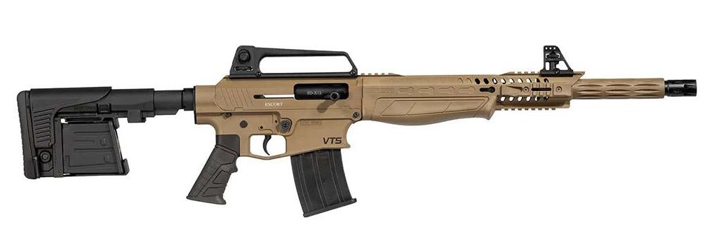 Escort SDX12 Semi Auto Shotgun 12ga 5rd Magazines(2) 18" Barrel FDE - 5 Rounds | 18" Barrel | 3" Chamber | Tactical Stock | Synthetic | FDE/Tan