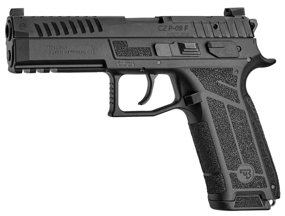 CZ-USA P-09 F Nocturne 9mm Semi Auto Pistol - 19+1 Rounds | 4.53" Barrel | Polymer Grips | Blue/Black | 3-Dot Sights