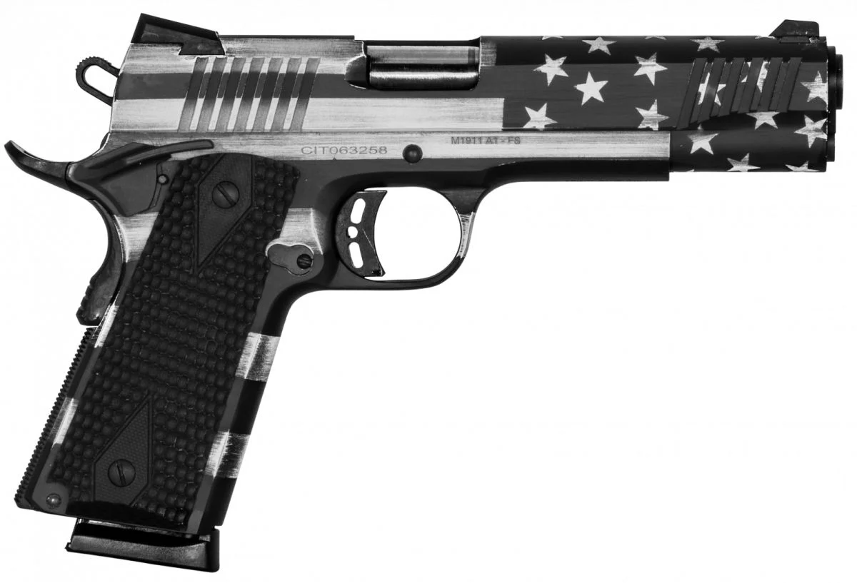 Citadel M1911 Flag 45 ACP Semi Auto Pistol - 8+1 Rounds | 5" Barrel | Composite Grips | Blue/Black