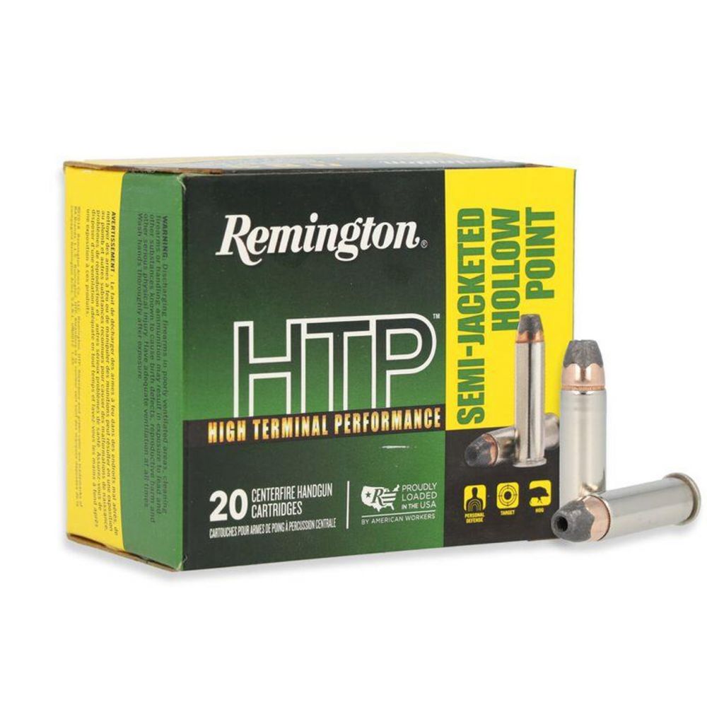 Remington HTP .38 Spc +P 110 GR Semi-Jacketed Hollow Point (SJHP)0 Bx/5 Cs - Brass Casing