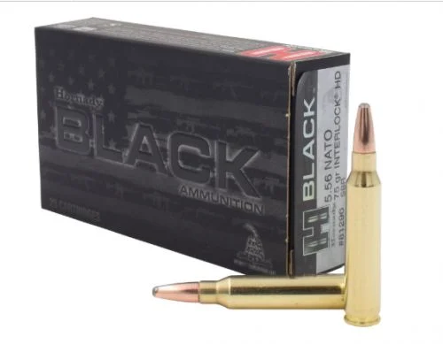 Hornady Black 5.56 NATO 75Gr. Interlock HD SBR 20rd box - Brass Casing