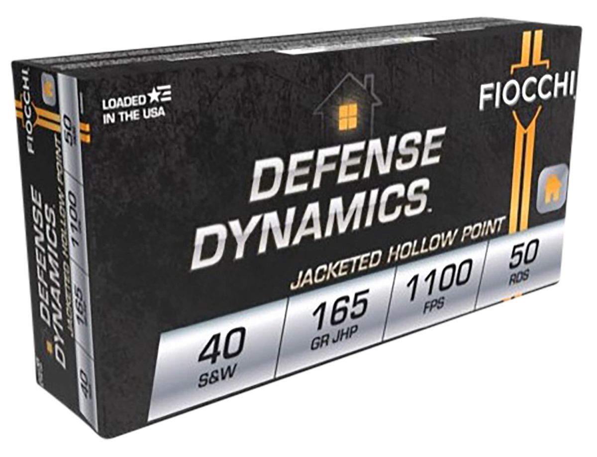Fiocchi Pistol Shooting Dynamics Hollow Point 40 S&W Ammo 165gr50 Round Box - Brass Casing