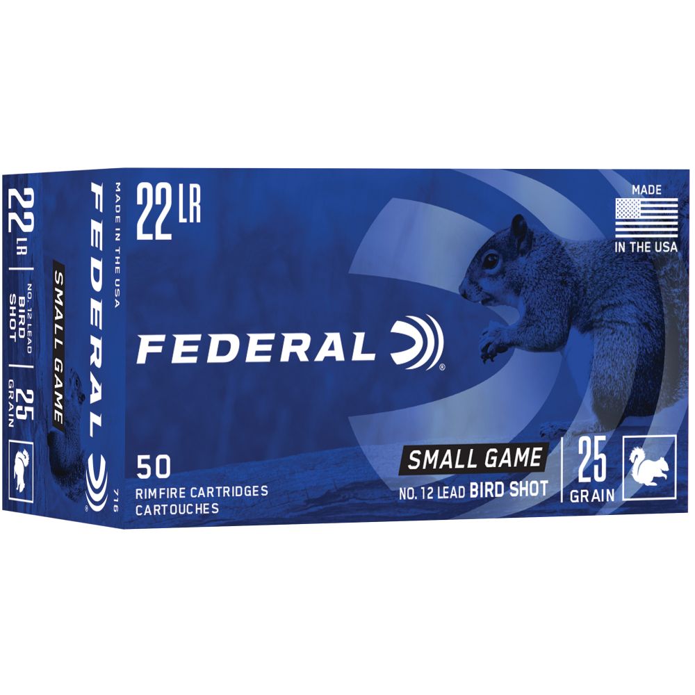 Federal Game-Shok22 LR#12 Lead Bird Shot 50rd box - Brass Casing