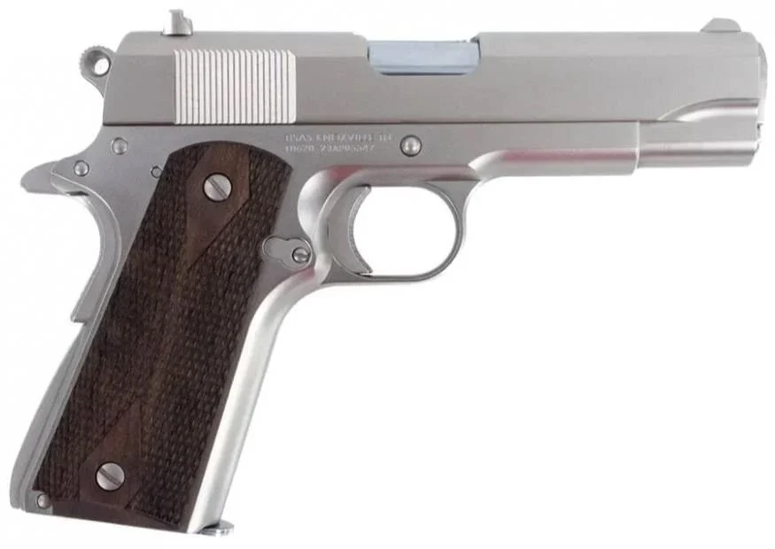 Tisas 1911 Tank Commander .45 ACP 4 1/4" Nickel, Wood Grips