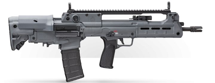 Springfield Armory Hellion 5.56 NATO, 16" Barrel, Gray, 30 Rounds - 30+1 Rounds | 16" Barrel | 5-Position Adjustable Stock | Blue/Black