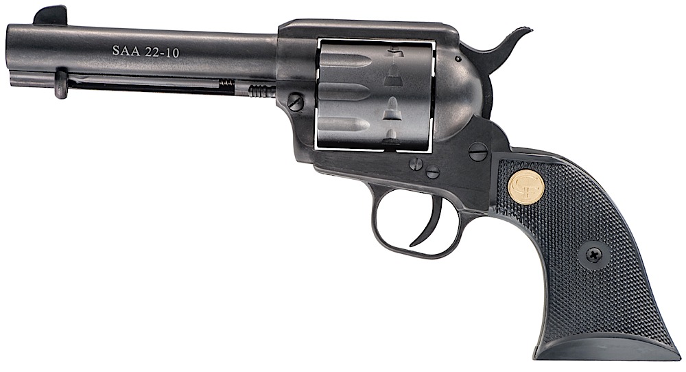 Chiappa SAA 1873 10 Round 22 Long Rifle Revolver - 10 Rounds | 4.75" Barrel | Blue/Black | 3-Dot Sights