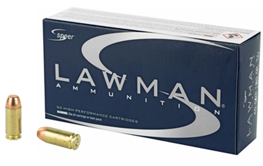SpeerLawman 40 Smith & Wesson 180 GR Total Metal Jacket 50rd box - Brass Casing