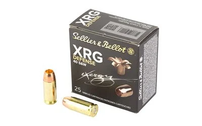 S&B XRG 40 S&W Ammo 130GRJHP 25rd box - Brass Casing
