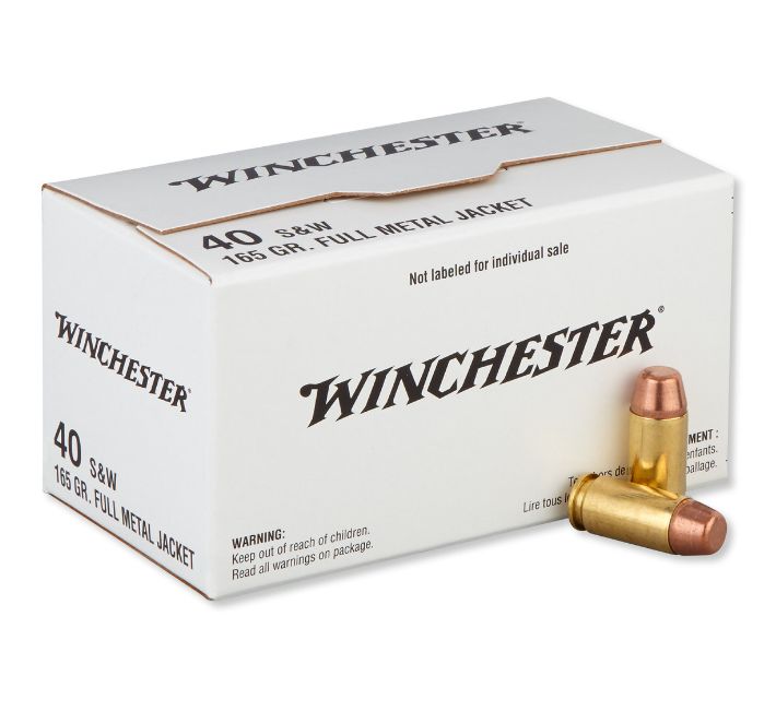 Winchester .40 S&W 165 FMJ 200 Rounds - Brass Casing