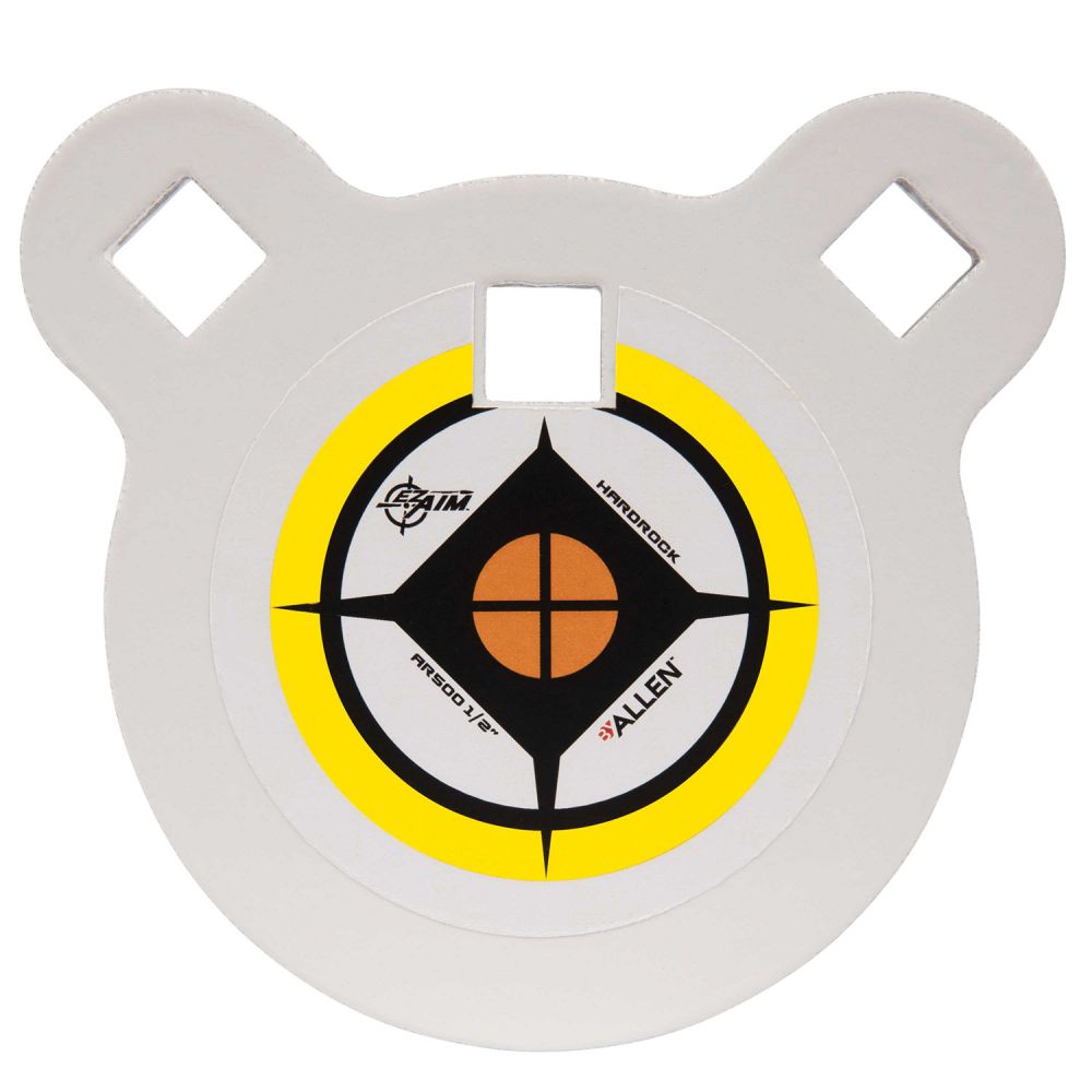 EZ-Aim Hardrock Shooting Target Handgun/Rifle Gong Yellow/White/Black AR500 Steel 4" L x 4" W x 0.50" H 1/2" Thick