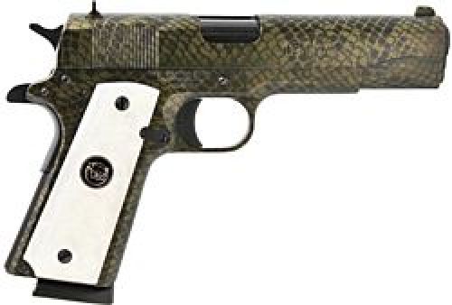 Iver Johnson 1911A1 Water Moccasin 8+1 .45 ACP 5" - 8+1 Rounds | 5" Barrel | Ivory/Pearl Grips | Blue/Black | 2-Dot Sights