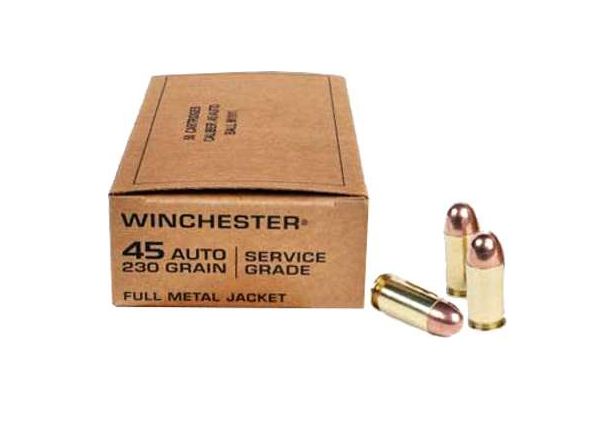 Winchester Military Service Grade 45ACP230gr FMJ 50rd box - Brass Casing