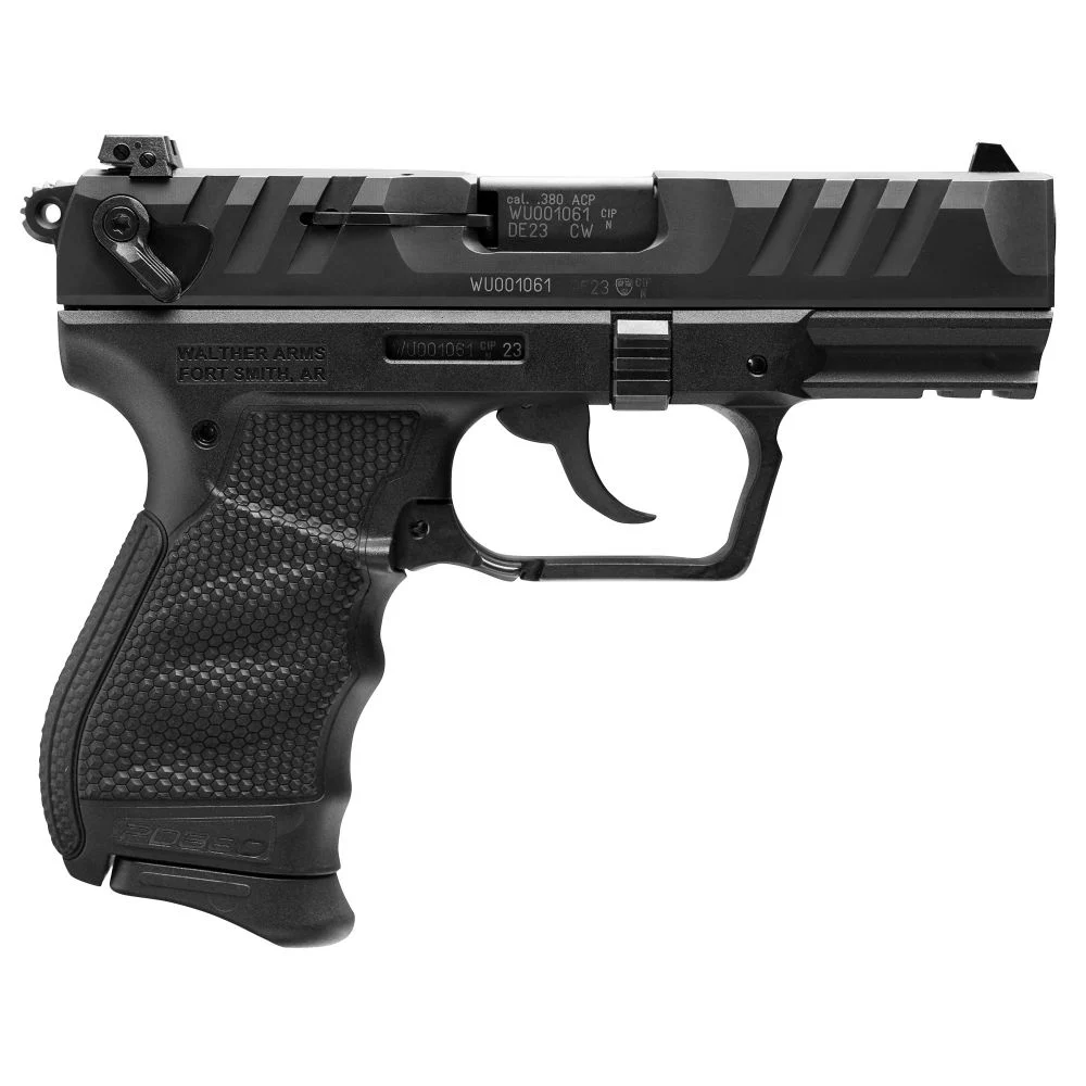 Walther Arms PD380 .380 ACP 3.7" Black, Ambidestrous Safety, 9+1 - 9+1 Rounds | 3.7" Barrel | Blue/Black