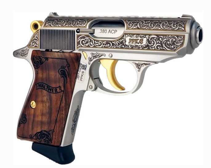 Walther Arms PPK/sExquisite LIMITED EDITION 380 ACP Semi Auto Pistol - 7+1 Rounds | 3.3" Barrel | Wood Grips | Stainless/Silver