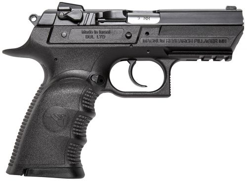 Magnum Research Baby Desert Eagle Single/Double Action 9mm 3.8" 15+1 Black Ca - 15+1 Rounds | 3.9" Barrel | Polymer Grips | Blue/Black | 3-Dot Sights