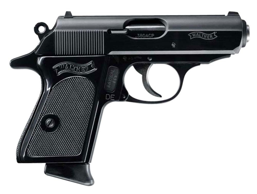 Walther Arms PPK Pistol 380 ACP 3.3 in. Black 6 rd. - 6+1 Rounds | 3.3" Barrel | Blue/Black | 3-Dot Sights