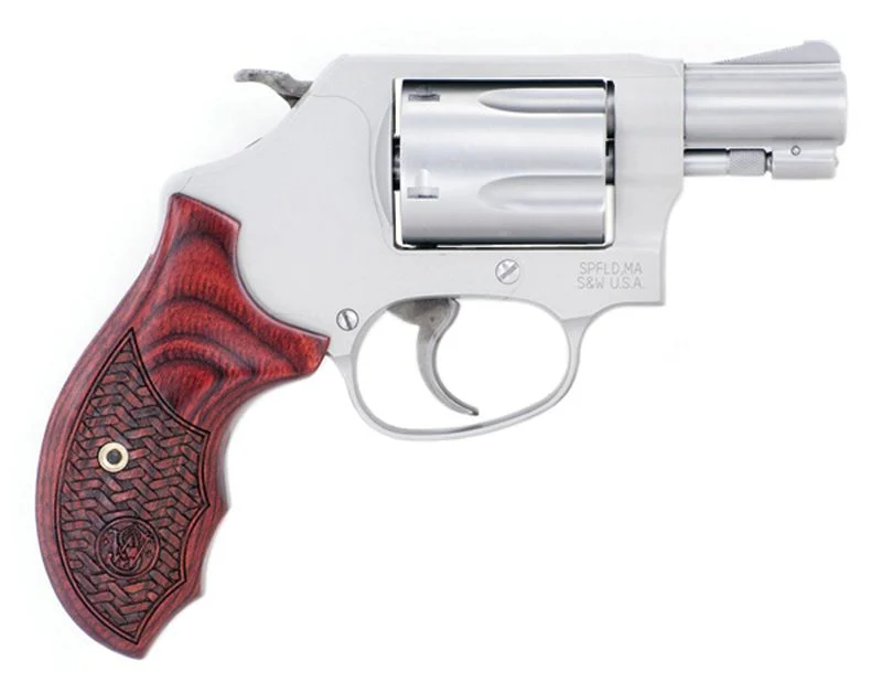 Smith & Wesson Performance Center Model 637 Enhanced Action 38 Special Revolver - 5 Rounds | 1.875" Barrel | Wood Grips | Stainless/Silver | 3-Dot Sights