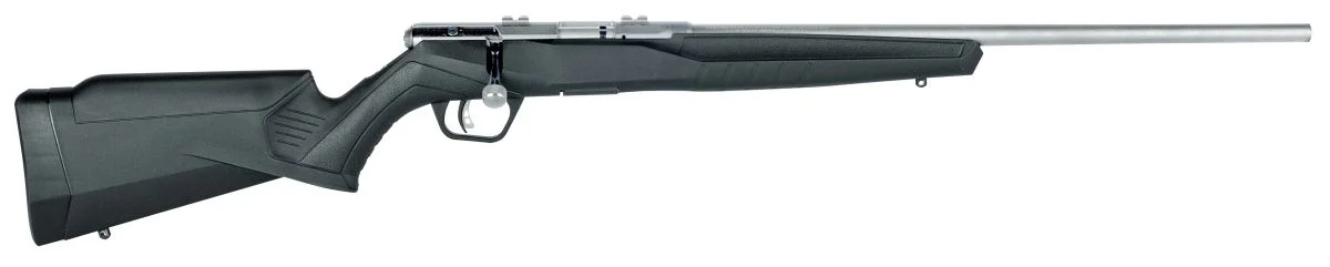 Savage B22 FVSS Bolt .22 LR(LR) 21 10+1 Synthetic Black Stock Stai - 10+1 Rounds | 21" Barrel | Black Stock | Synthetic | Stainless/Silver