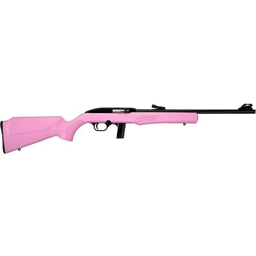 Rossi RS22 Semi-Auto .22 LR 10+1 18" Pink Stock Fiber Optic Sights - 10+1 Rounds | 18" Barrel | Pink Stock | Synthetic | Blue/Black