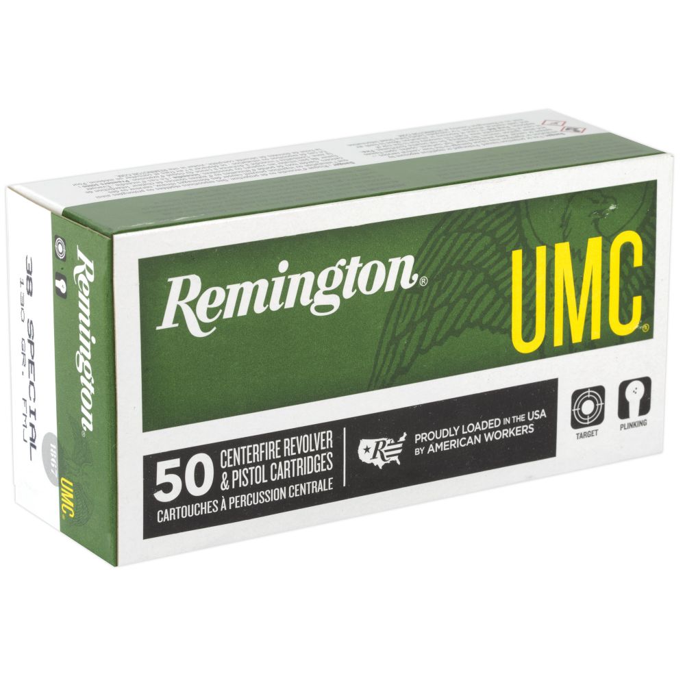 Remington UMC 38 Spl130gr MC50rd box - Brass Casing