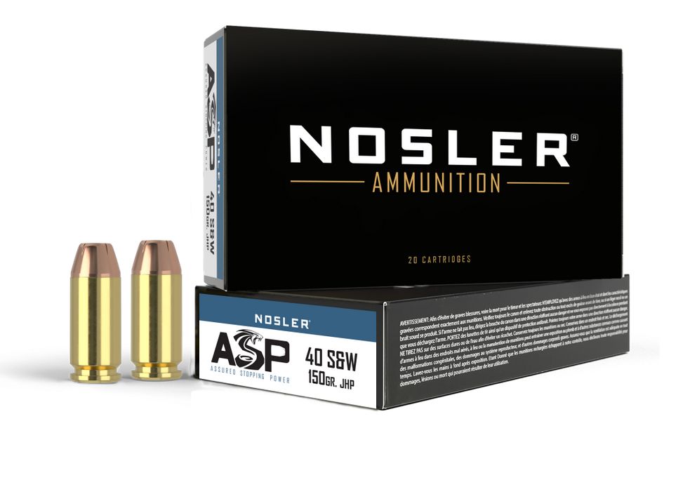 Nosler Match Grade 40 S&W 150 GR JHP 20 Bx/ 20 Cs - Brass Casing