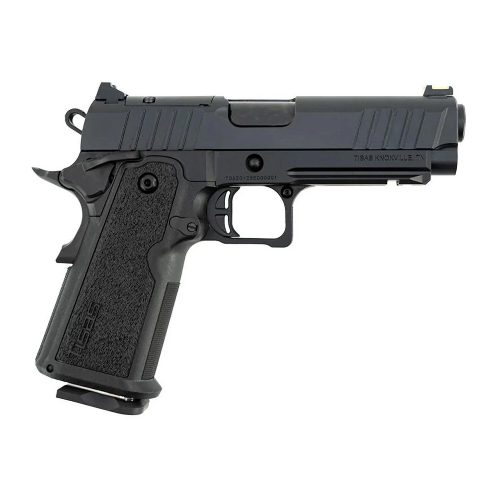 Tisas 1911 Carry B9R DS 9mm Semi Auto Pistol - 17+1 Rounds | 4.25" Barrel | Black | Fiber Optic Sights
