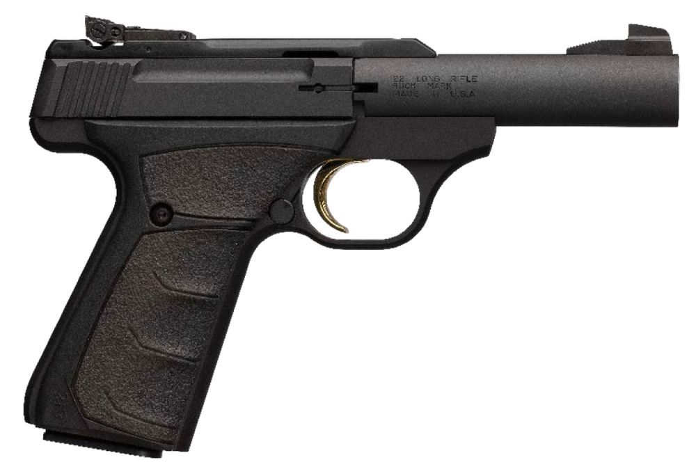 Browning Buck Mark Micro Bull 22 LR 4" 10+1 Matte Black, UFX Rubber Overmolded Grip - 10+1 Rounds | 4" Barrel | Rubber Grips | Blue/Black | Adjustable Sights