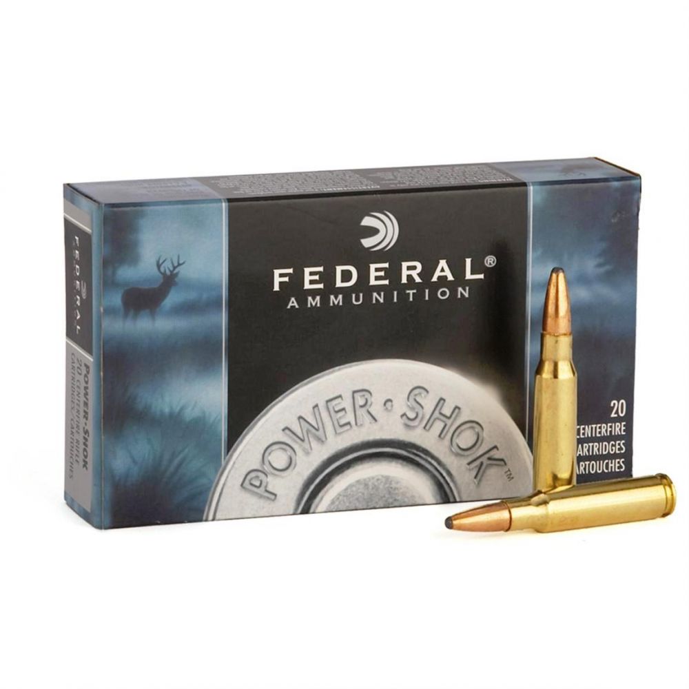 Federal Standard Power-Shok Jacketed Soft Point 308 Winchester Ammo 180 gr 20 Round Box - Brass Casing