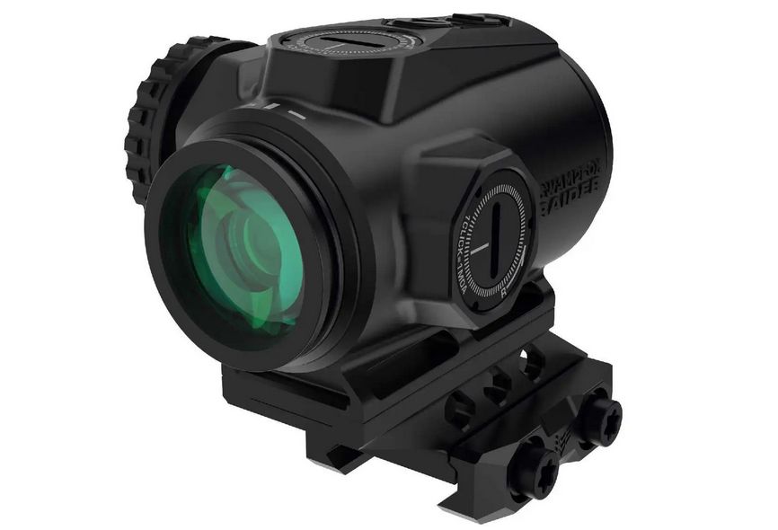 Swampfox Raider 1x20mm Micro Prism Scope - MOA Adjustment Type | CR2032 Battery | 15mm Exit Pupil | First Focal Plane Focal Plane | Fixed Magnification Magnification | 1x Fixed Magnification