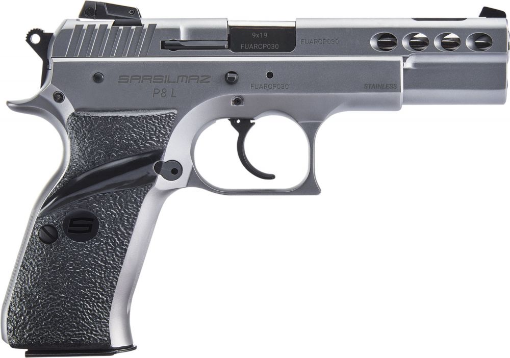 SAR USA P8L Stainless 9mm Pistol - 17+1 Rounds | 4.60" Barrel | Polymer Grips | Stainless/Silver