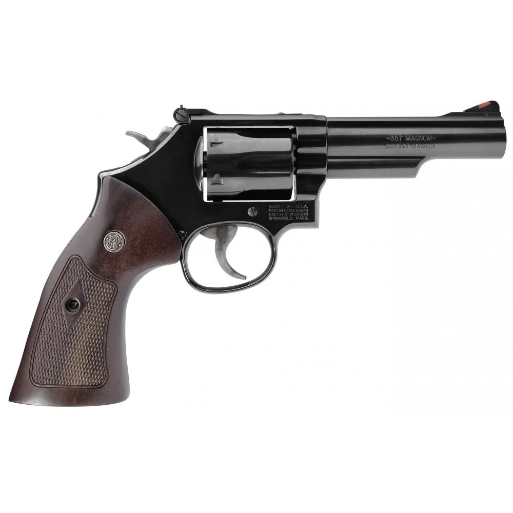 Smith & Wesson Model 19 Classic 357 Magnum Revolver - 6 Rounds | 4.25" Barrel | Wood Grips | Blue/Black | 3-Dot Sights