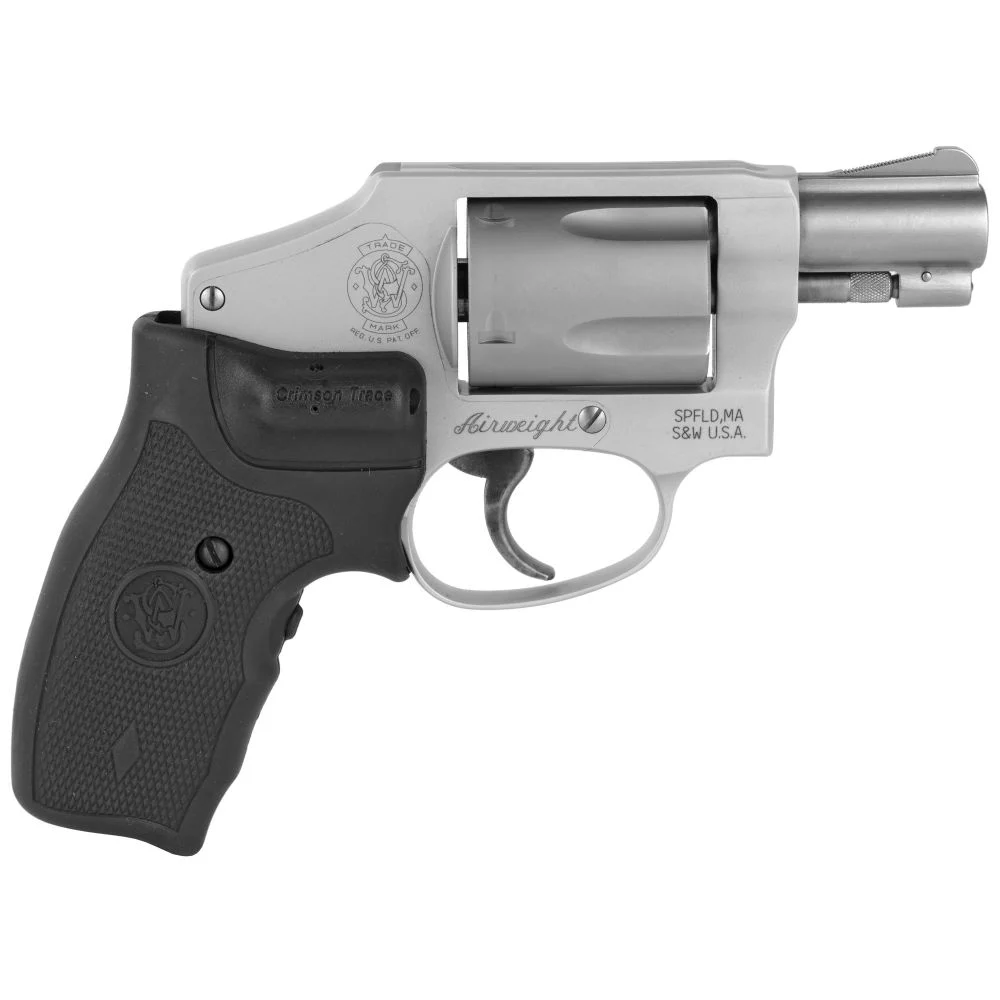 Smith & Wesson Model 642 Airweight 38 Special Revolver - 5 Rounds | 1.87" Barrel | Laser Grips | Stainless/Silver | 3-Dot Sights
