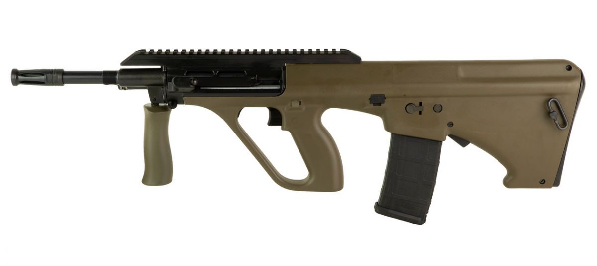 Steyr Arms AUG A3 M2 16" Barrel, Folding Charging Handle, Green - 30 Rounds | 16" Barrel | Green Stock | Synthetic | Blue/Black