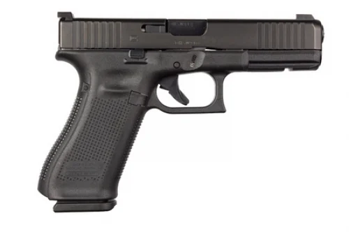 Glock 17 Gen5 9mm Semi Auto Pistol - 17+1 Rounds | 4.49" Barrel | Blue/Black | Glock Fixed Rear Sights