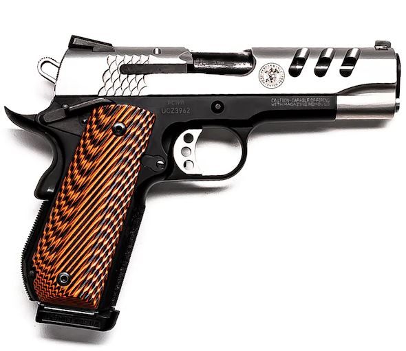 Smith & Wesson 1911 Performance Center 45 ACP - 8+1 Rounds | 4.25" Barrel | Wood Grips | Stainless/Silver | 3-Dot Sights