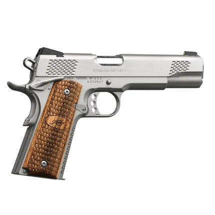 Kimber Stainless Steel Raptor II 45 8RD - 8+1 Rounds | 5" Barrel | Wood Grips | Iron Sights