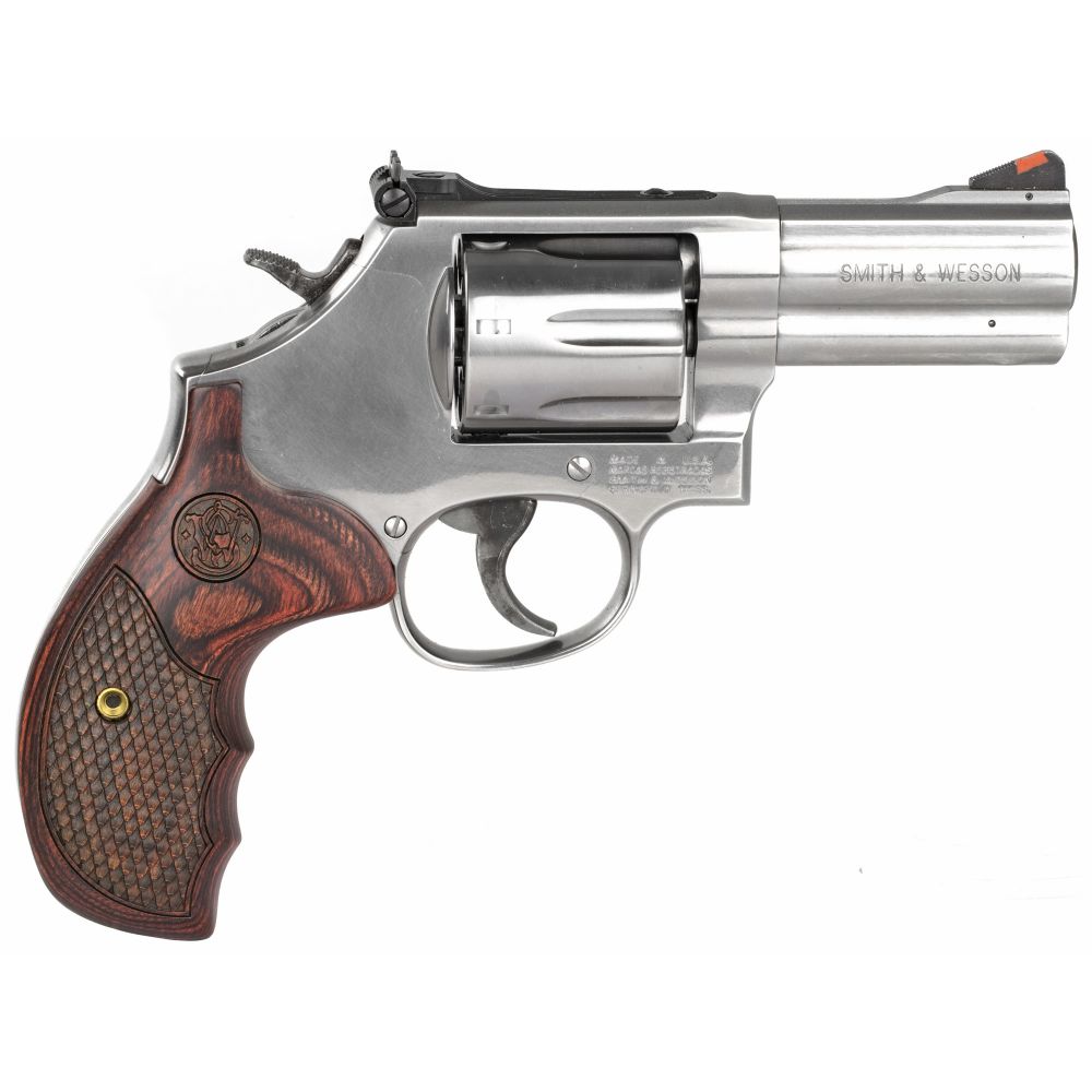 Smith & Wesson Model 686 Plus Deluxe 357 Magnum Revolver - 7 Rounds | 3" Barrel | Wood Grips | Stainless/Silver