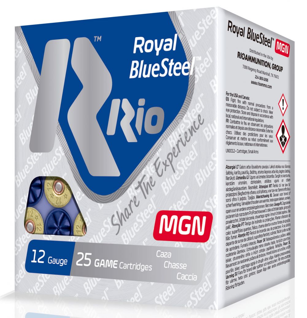RIO AMMUNITION Royal BlueSteel Magnum 12 Gauge 3" 1-1/4 oz 3 Shot 25 Bx/ 10 Cs