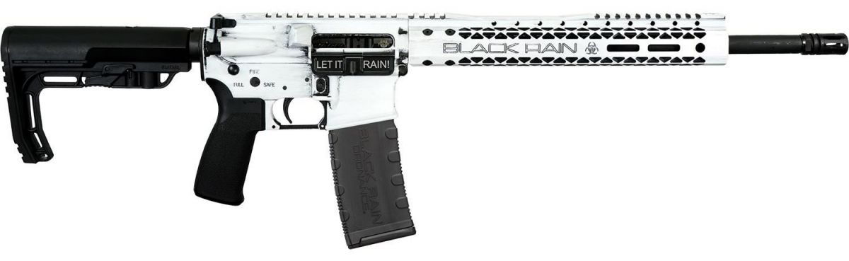 Black Rain Ordnance Spec15 Fusion 5.56x45mm NATO 16" Threaded Barrel, White Battleworn - 30+1 Rounds | 16" Barrel