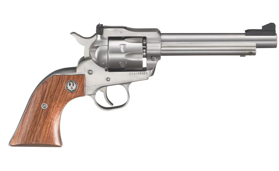 Ruger Single-Six Convertible Stainless/Rosewood 5.5" 22 Long Rifle / 22 Magnum Revolver - 6 Rounds | 5.5" Barrel | Wood Grips | Stainless/Silver | 3-Dot Sights