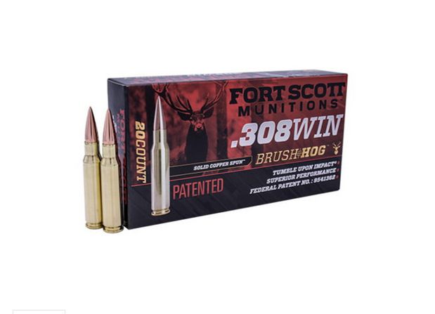 Fort Scott Munitions TUI Solid Copper 308 Winchester Ammo 168 gr 20 Round Box - Brass Casing