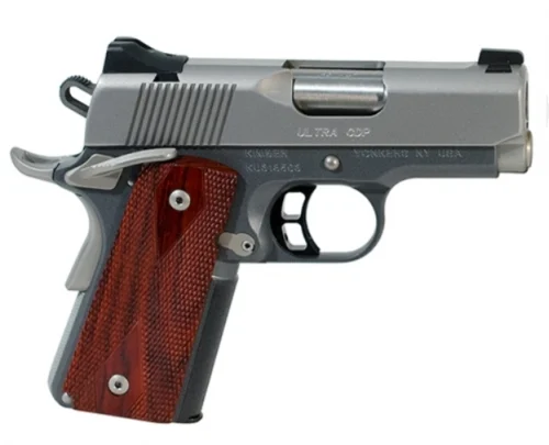 Kimber 1911 Ultra CDP II .45 ACP 3" Two-Tone, 7+1 - 7 Rounds | 3" Barrel | Wood Grips | Stainless/Silver