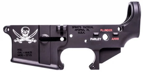 Spike's Tactical Calico Jack AR-15 Stripped Color Fill 223 Remington/5.56 NATO Lower Receiver - Synthetic | Blue/Black