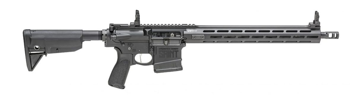 Springfield Armory Saint Victor 308 Winchester Semi Auto Rifle- Gear Up Package - 10+1 Rounds | 16" Barrel | Bravo Company 6-Position Stock | Blue/Black