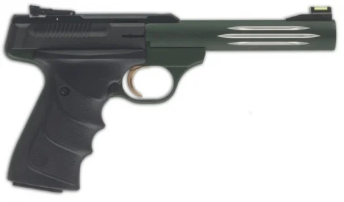 Browning Buck Mark Lite Green 10+1 .22 LR5.5" - 10+1 Rounds | 5.5" Barrel | Polymer Grips | Green | 3-Dot Sights