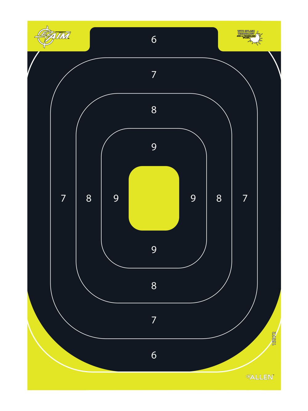Allen EZ-Aim Splash IPSC Silhouette Non-Adhesive Paper Target 12.50" W x 18.25" H 8 Per Pkg
