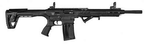 Landor Arms AR Tactical 12 Gauge Semi Auto Shotgun - 5+1 Rounds | 18.5" Barrel | Black Synthetic Stock | Synthetic | Blue/Black
