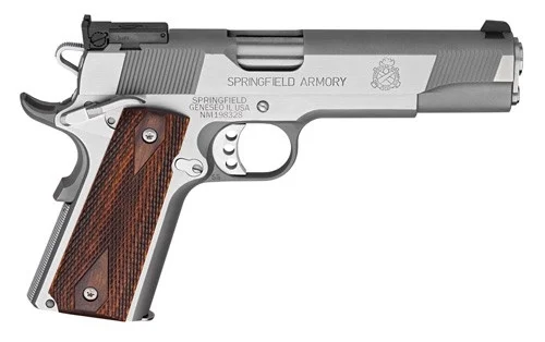 Springfield Armory 1911 Loaded Target .45 ACP 5" Stainless, CA Compliant 7+1 - 7+1 Rounds | 5" Barrel | Stainless/Silver | Adjustable Sights